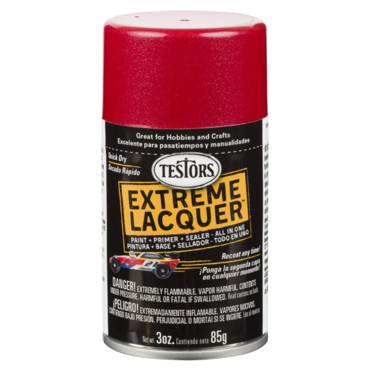 Testors One Coat Lacquer Paint, 3 Oz. Spray Can, Revenge Red